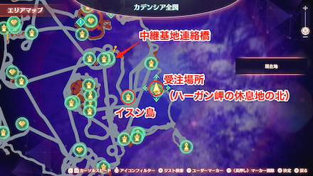 イスン島のマップ