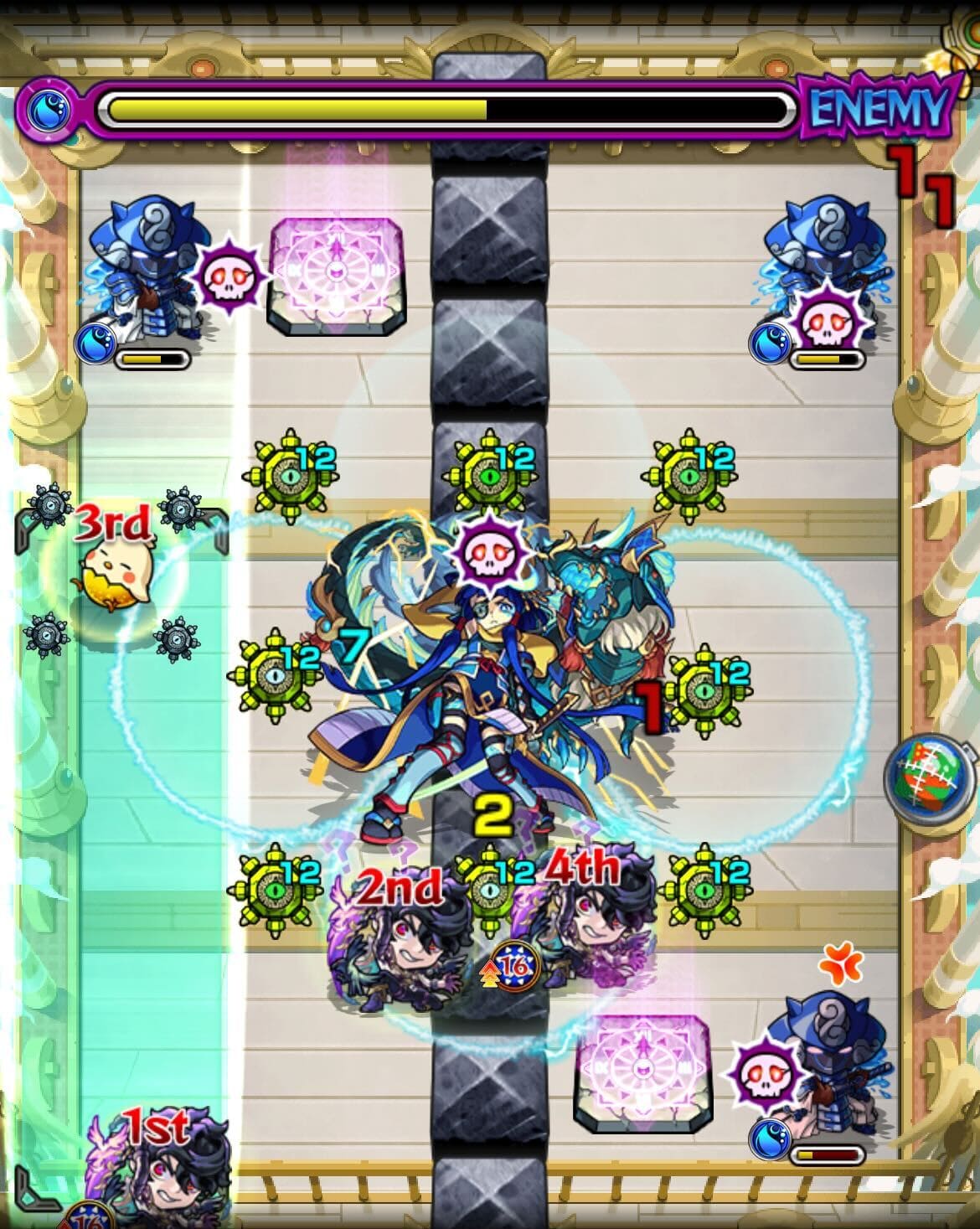 天魔の孤城10ステージ2ドクロ処理後