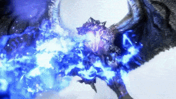 リオレウス希少種の噛みつき後のブレス