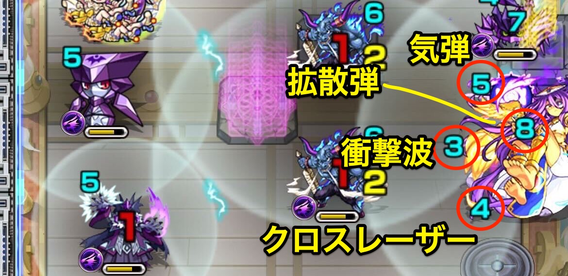 天魔の孤城9ボス3覚醒前の攻撃パターン