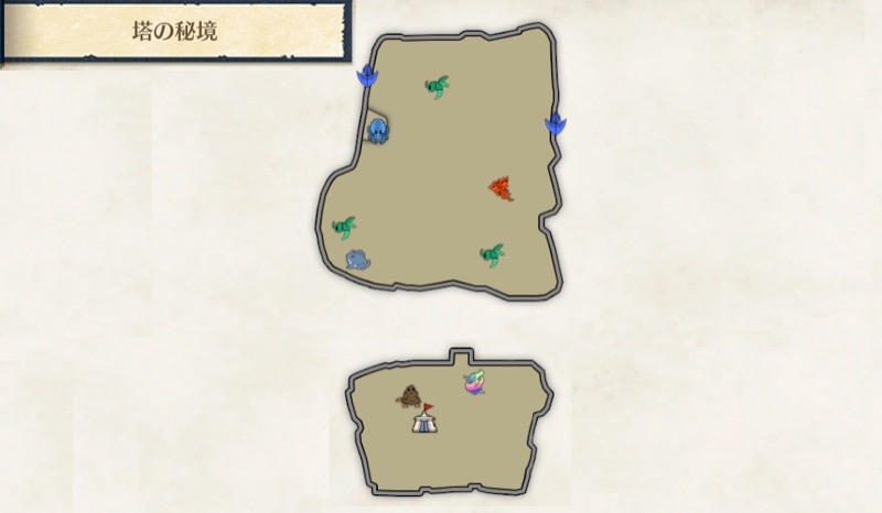 塔の秘境のマップ