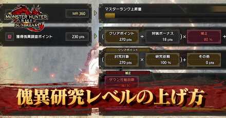 傀異研究レベルの上げ方