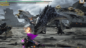 銀レウスの地面を這うブレス