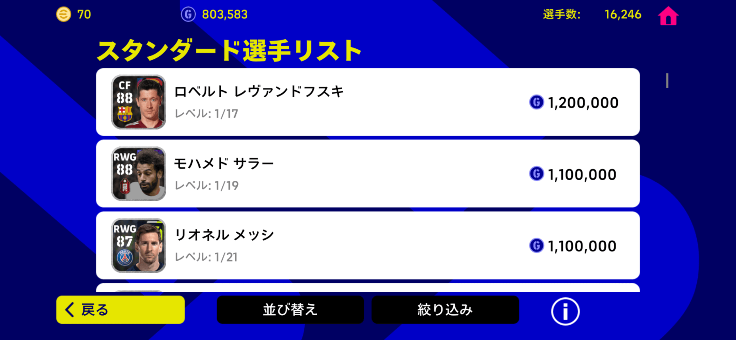 契約選手リスト