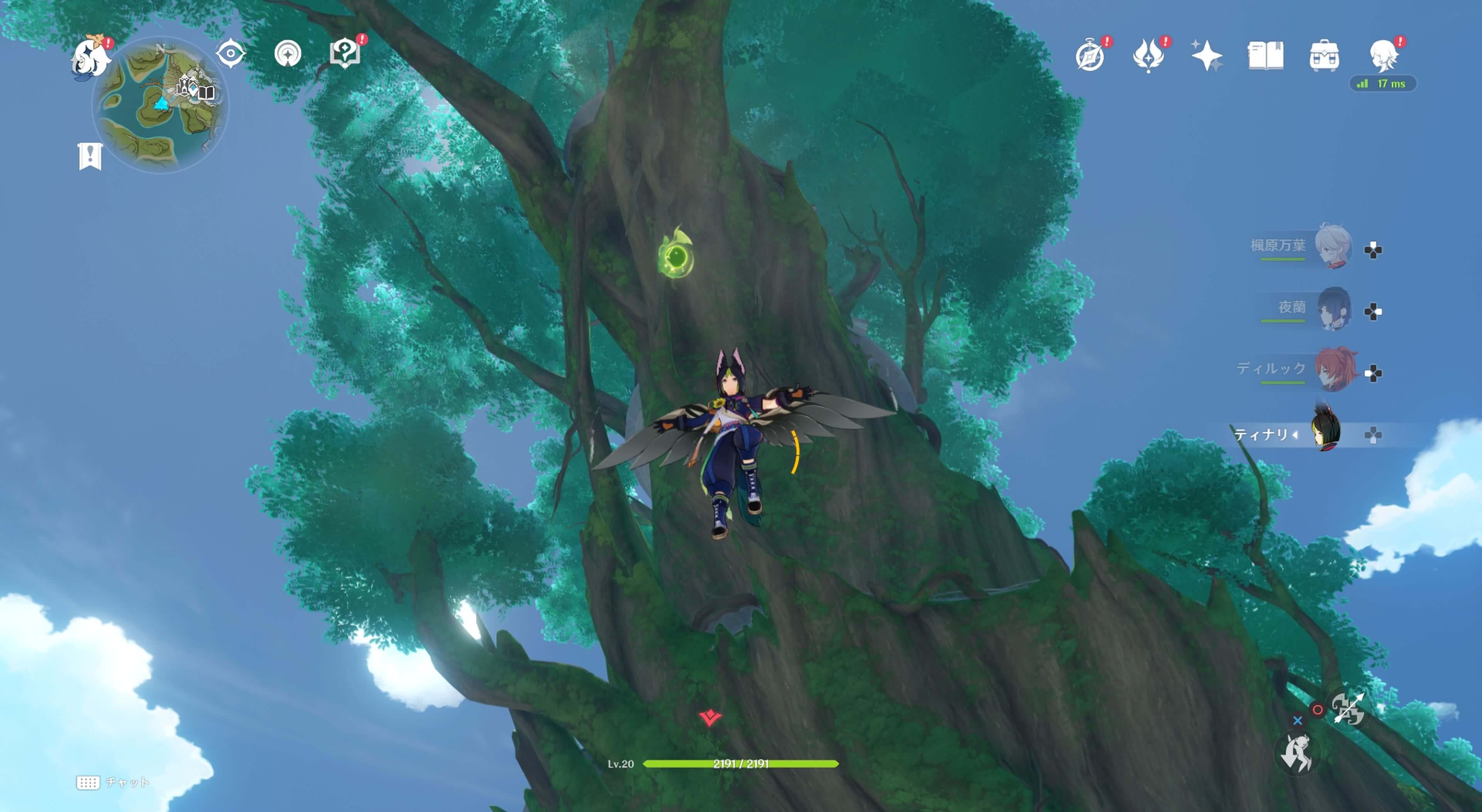 スメールシティ西にあるぴょんぴょんキノコの真上に存在