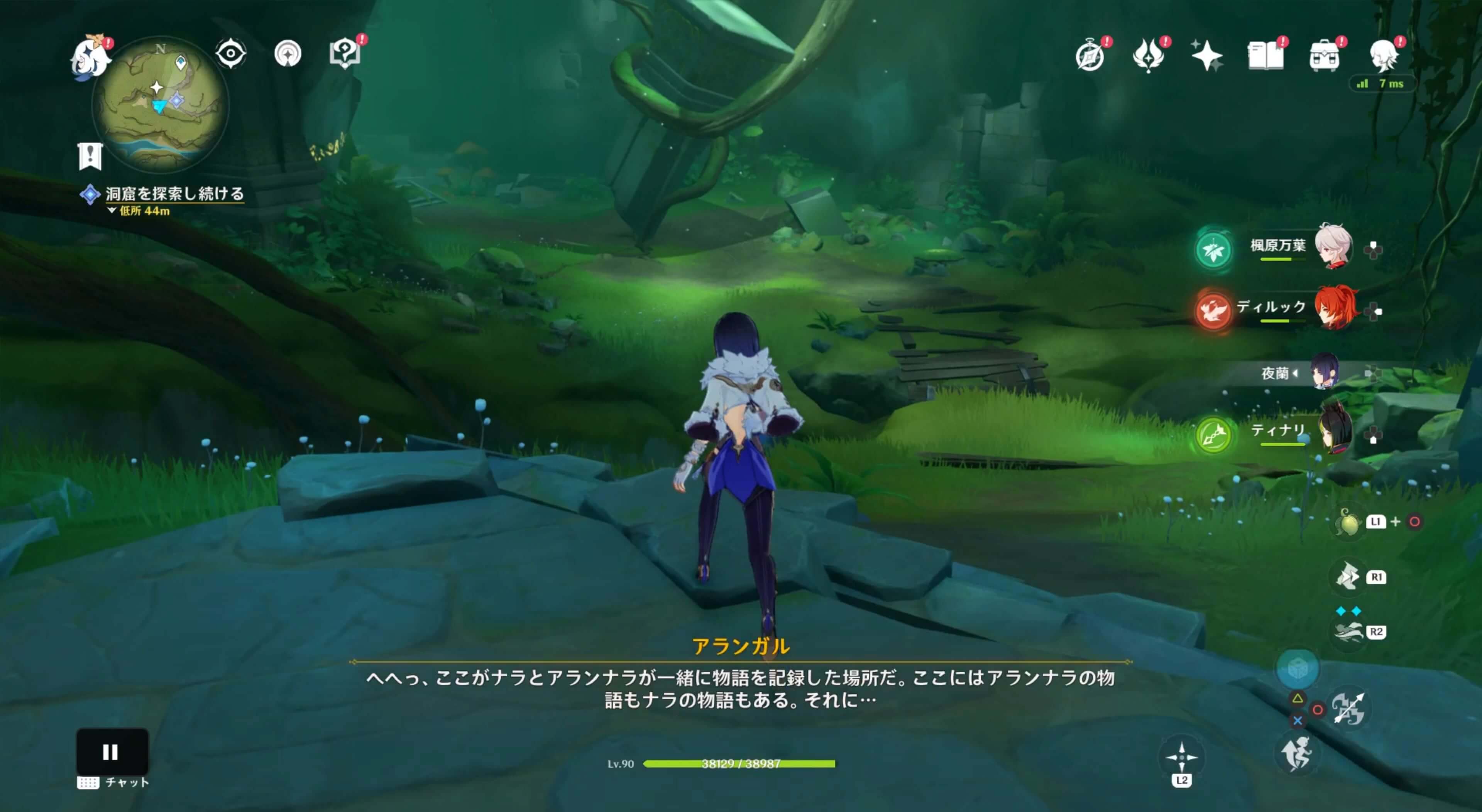 洞窟を探索する