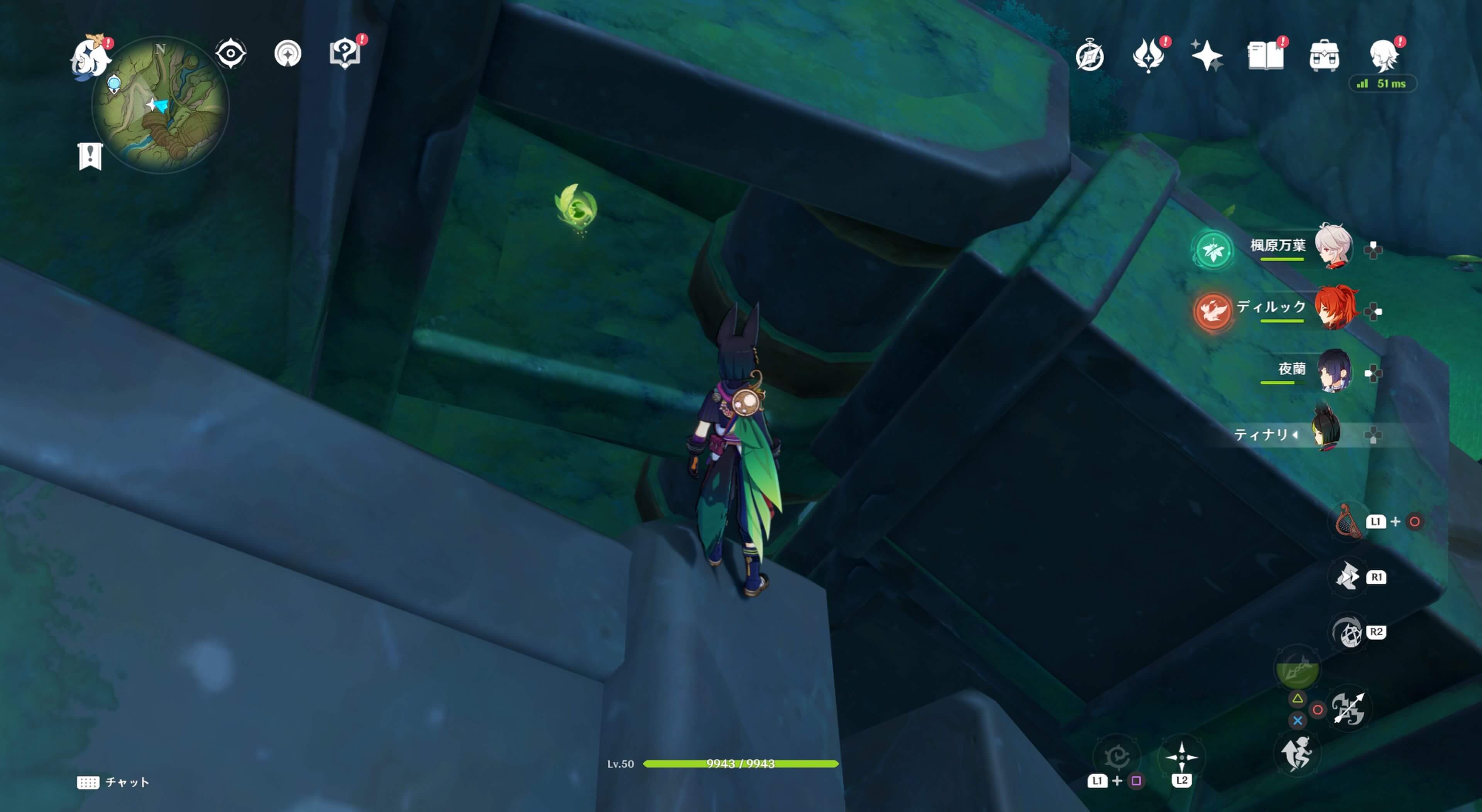 大きな遺跡守衛の左手の内側