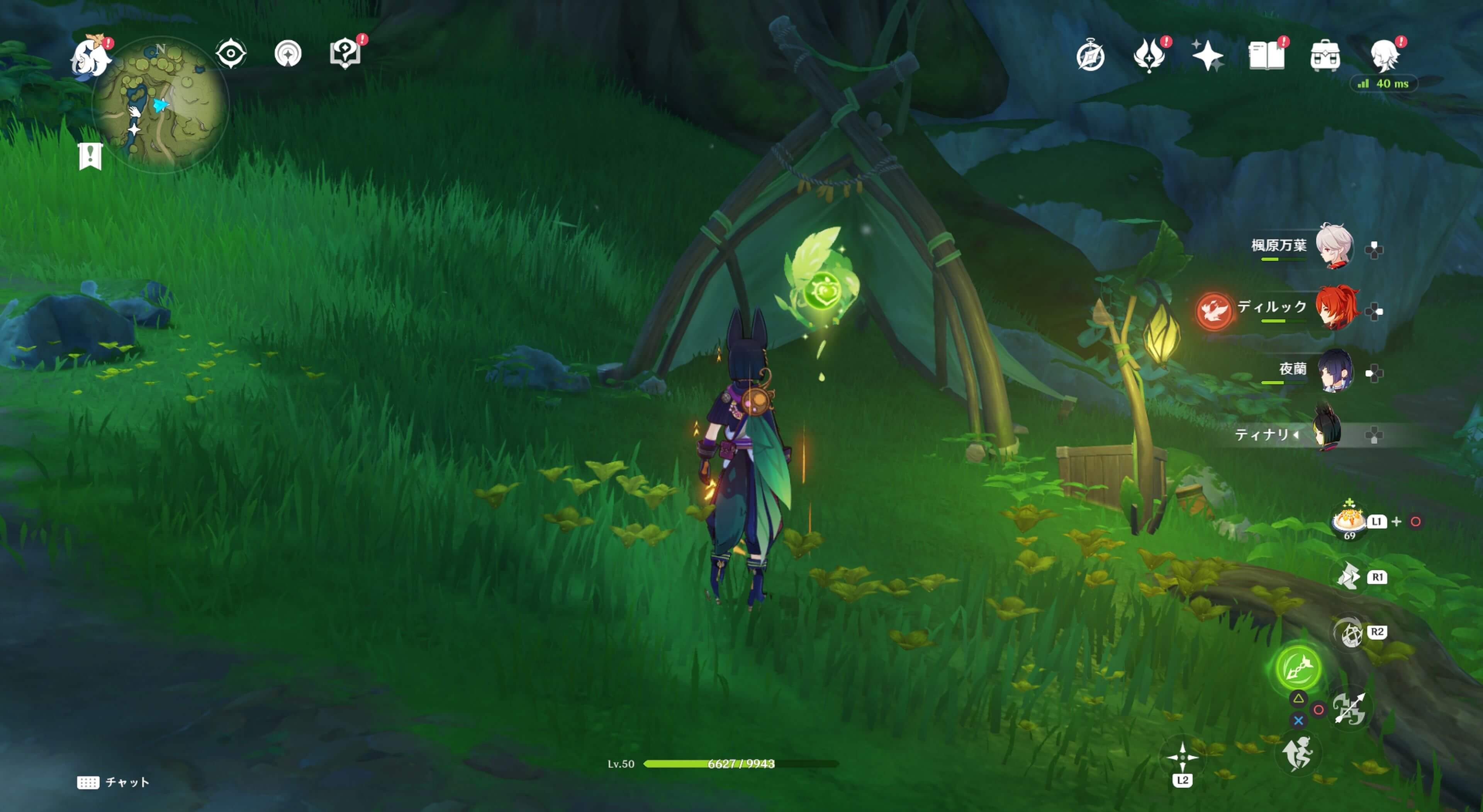 小さなテントの中