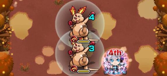 エリア内に配置したキャラの友情コンボで攻撃