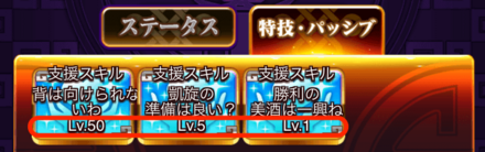 支援隊専用戦友のみスキルを強化できる