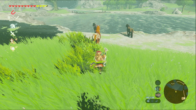 しゃがんで近づく