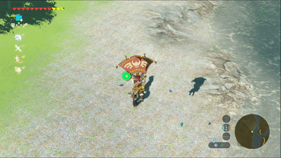 パラセールで近づく