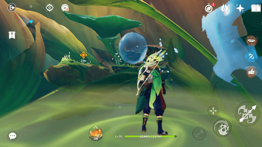 シャボン玉のルートに道ができるので当たらないように進む