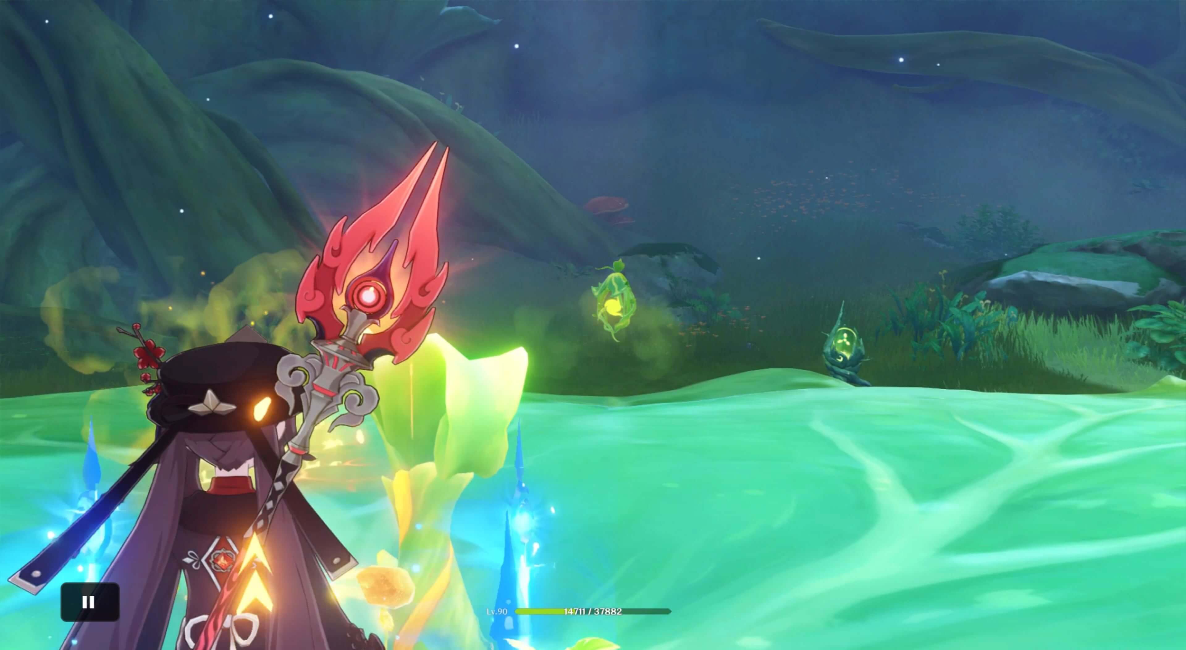 目の前に草の輪が出現する