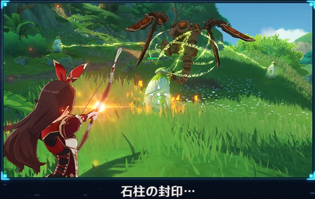 石柱の封印ギミック解除は炎元素が必要