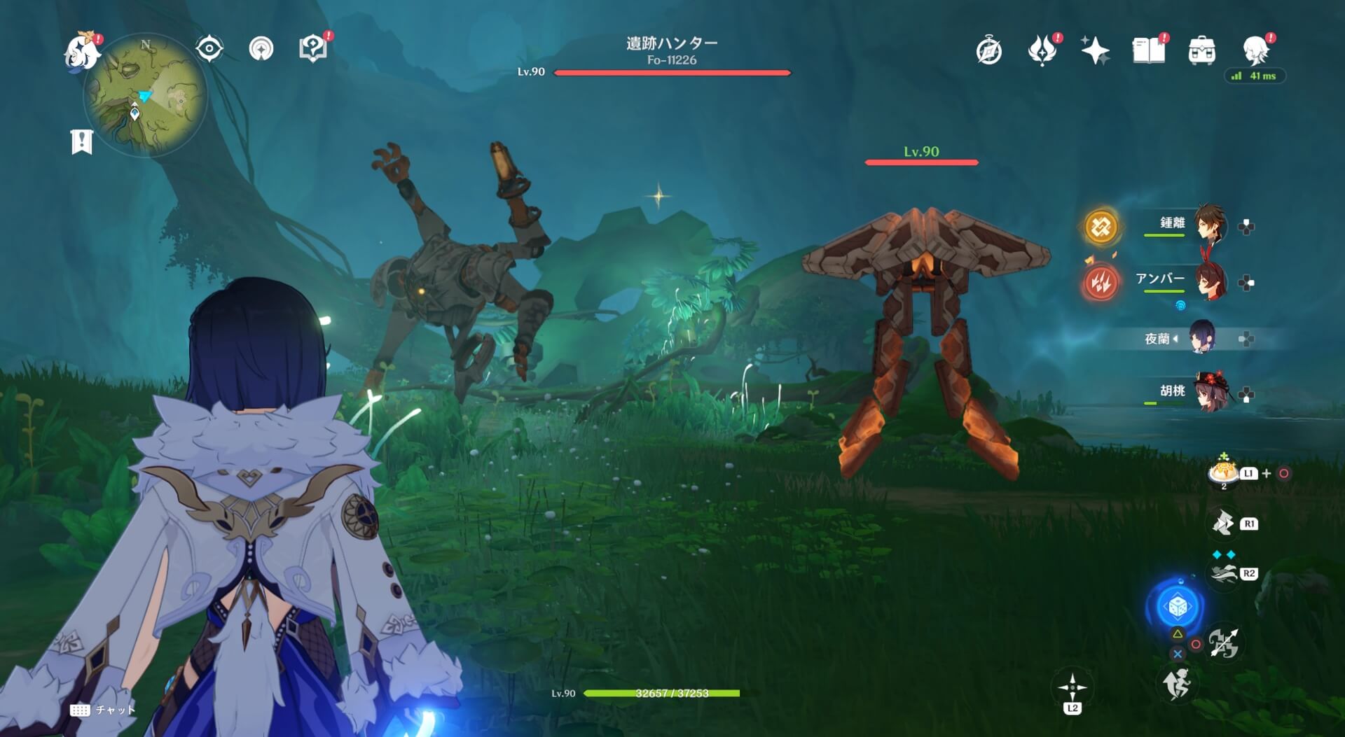 遺跡ハンターと遺跡機兵が1体ずつ起動する