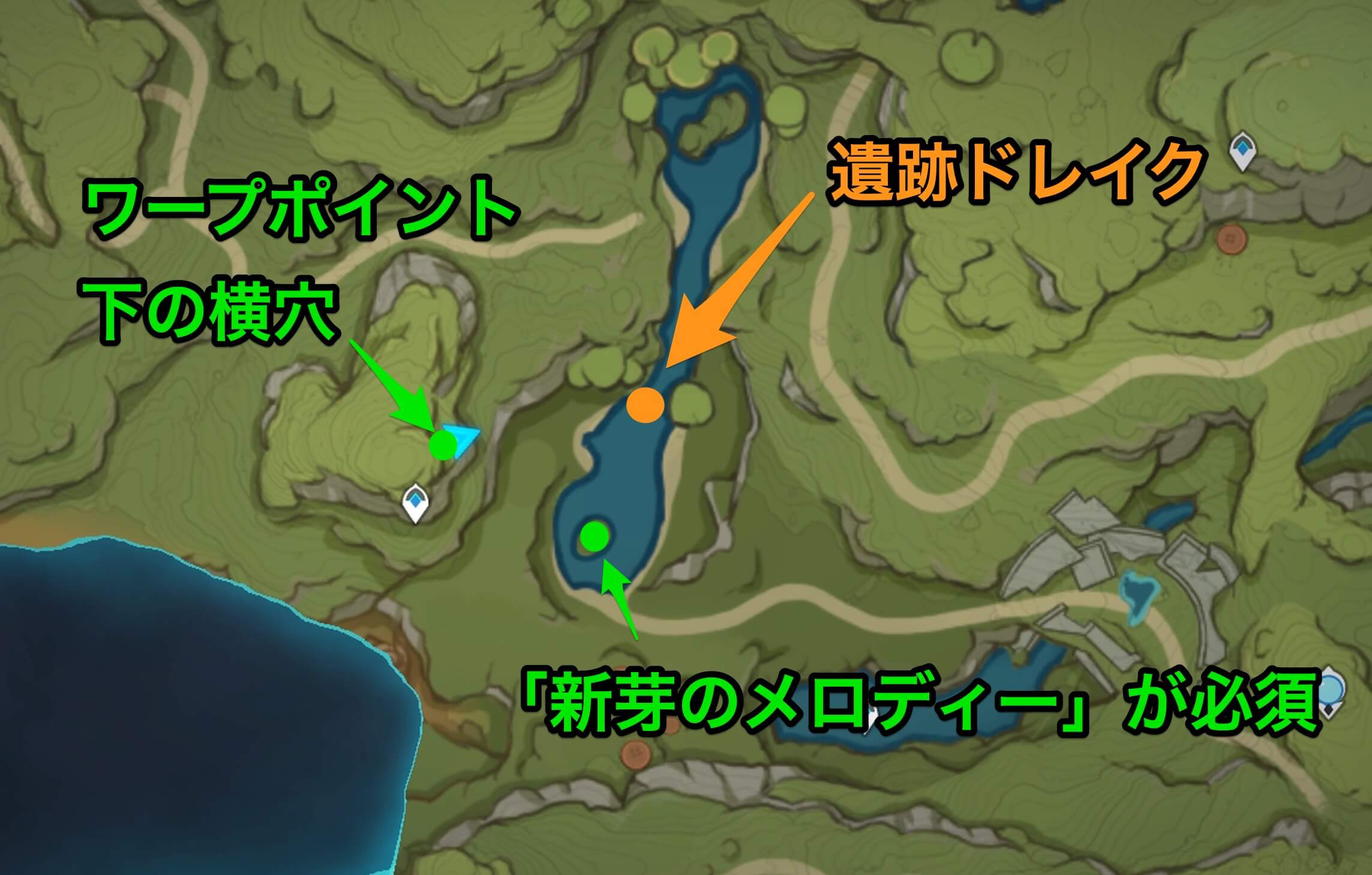 草の種は近くに2個あるため取りやすい方を使う