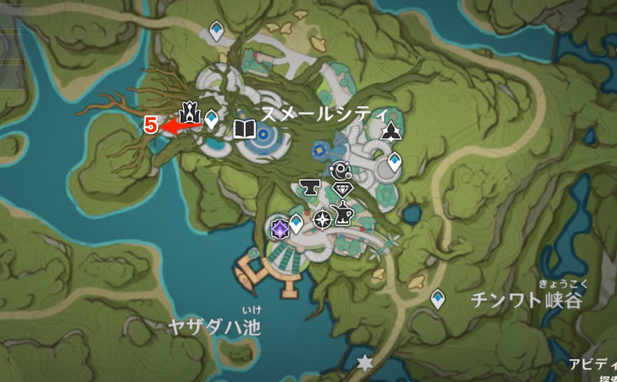 掲示板の謎解き5問目の場所