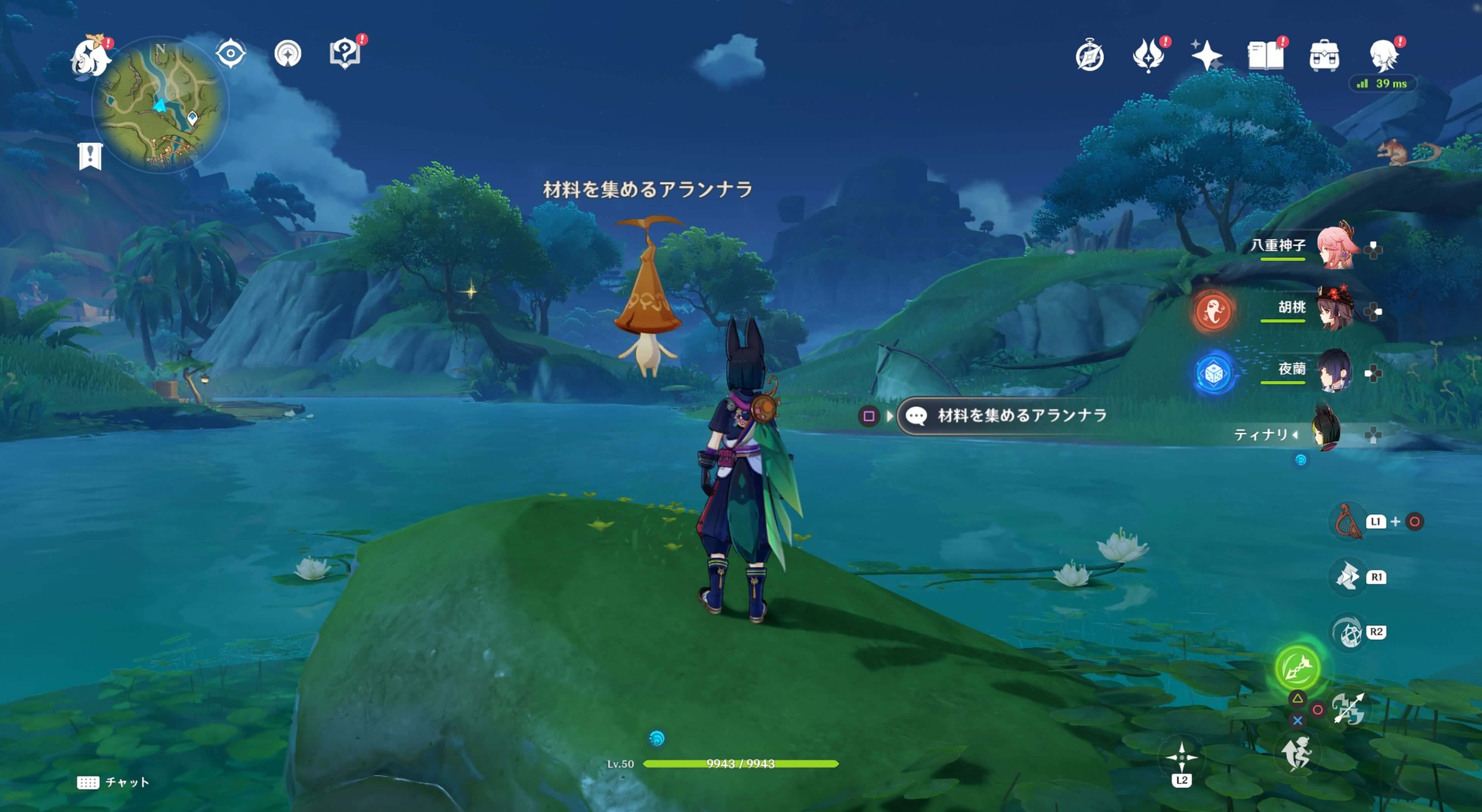 材料を集めるアランナラ