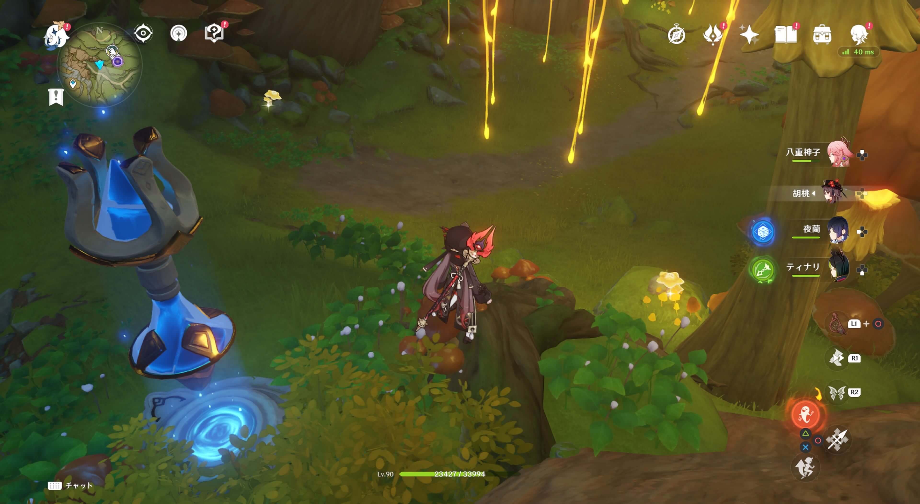 マッシュラプトルがいる場所のワープポイント周辺