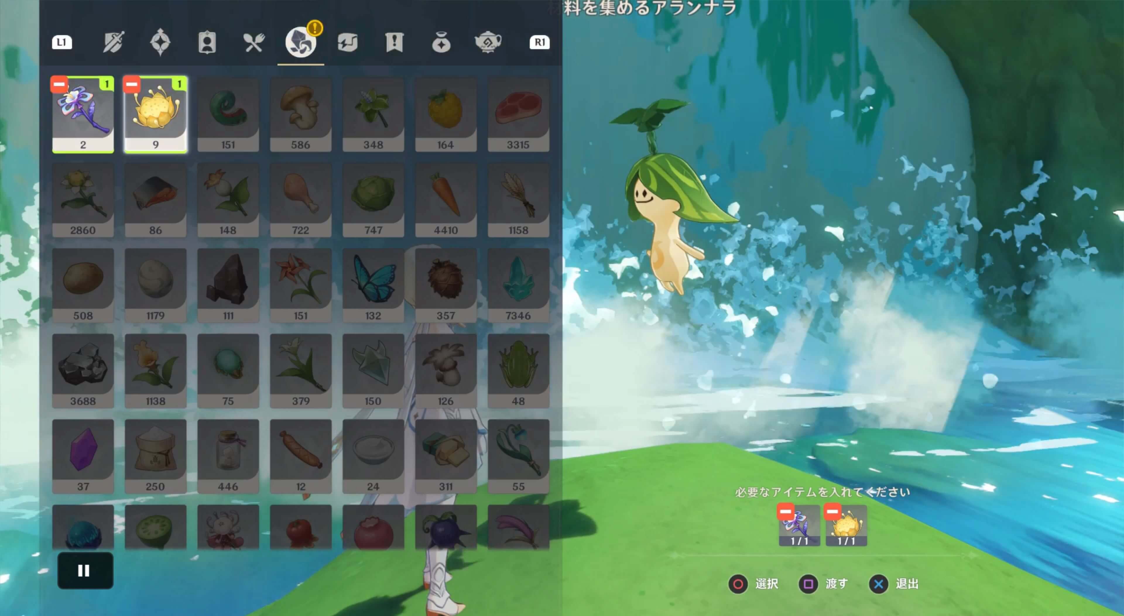 要求されるアイテム