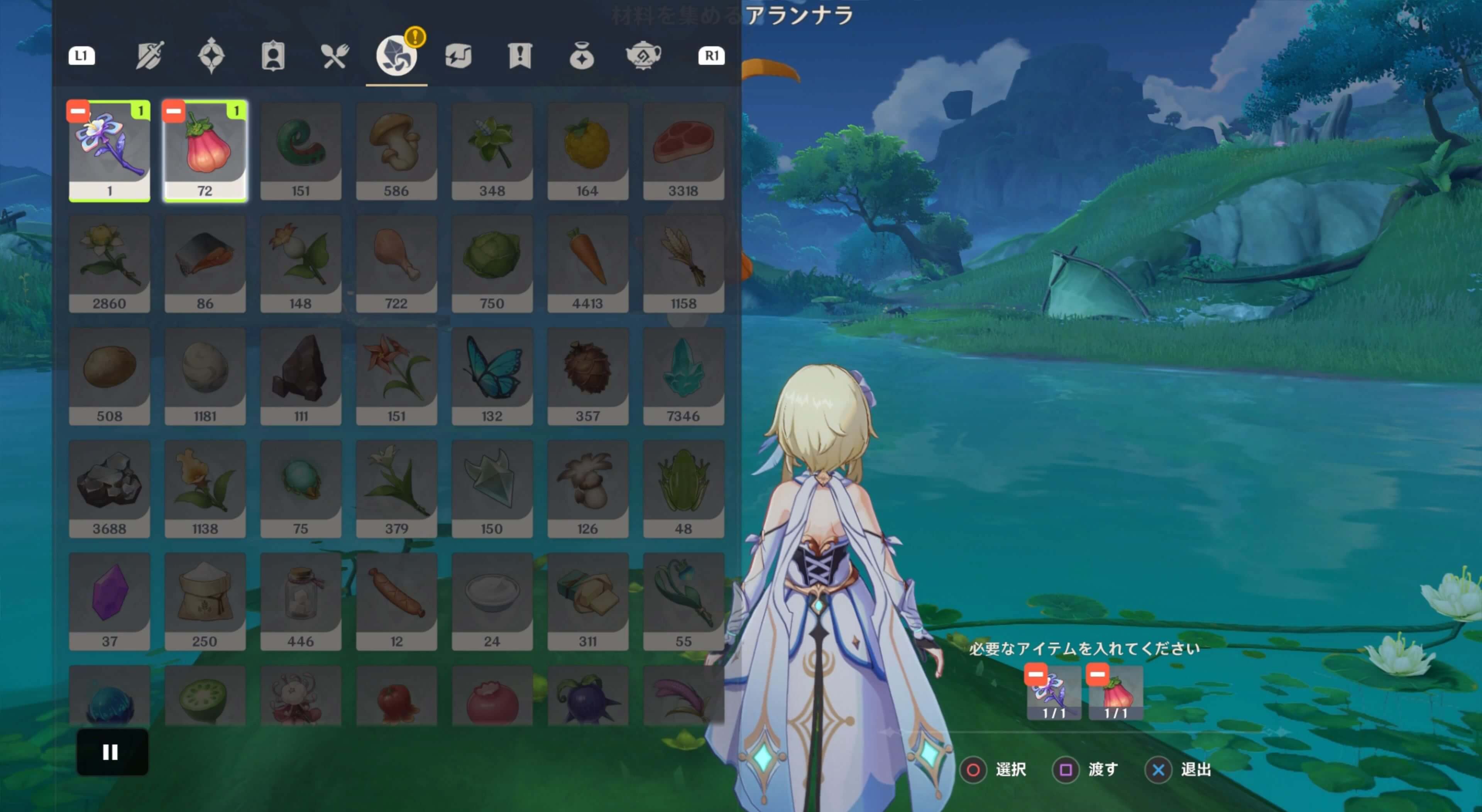 要求されるアイテム