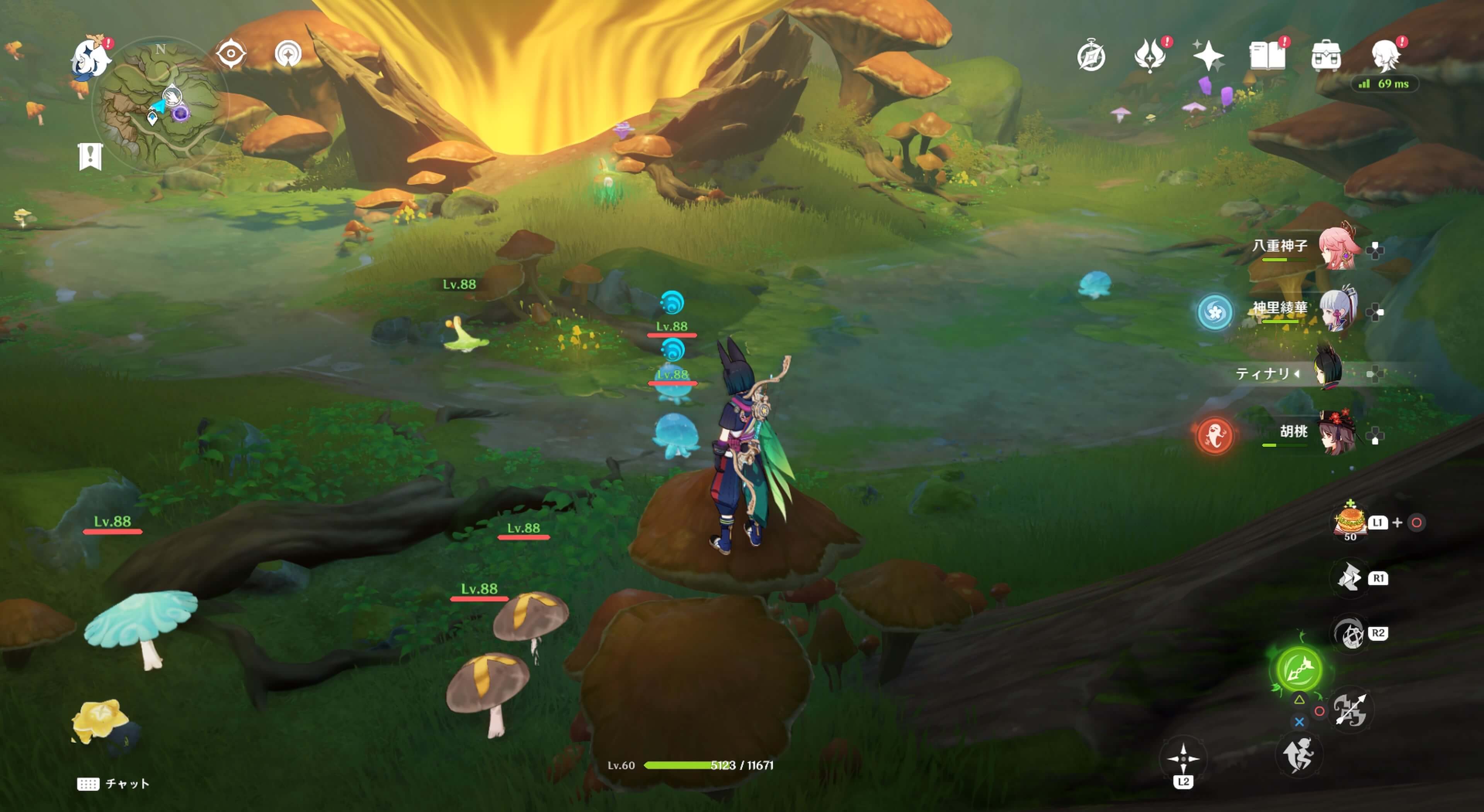 討伐におすすめの場所はマッシュラプトルの下