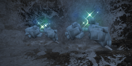 結晶を帯びた岩