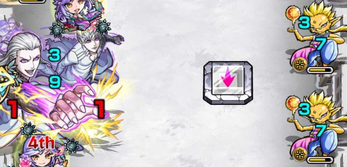 ランチャーパネルを利用して敵同士の間に挟まる