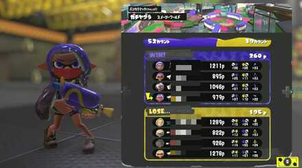 試合終了後に最後の画面で見れる