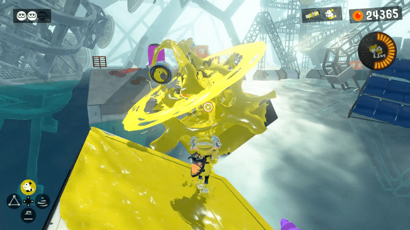 足場にインクを塗って敵を倒しながら進む