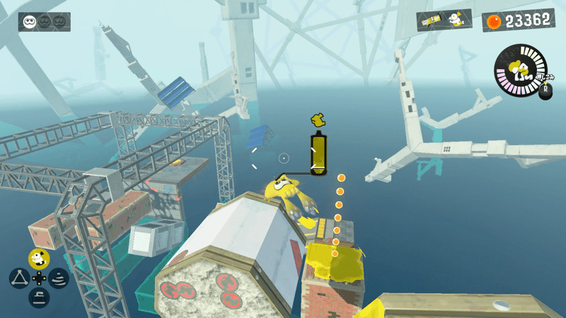 回転する足場に注意してジャンプして飛び移る