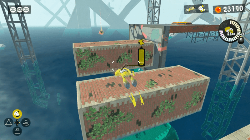 移動する足場に色を塗って進む