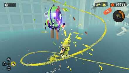 螺旋状の中央に連続で出現するバルーンを壊す