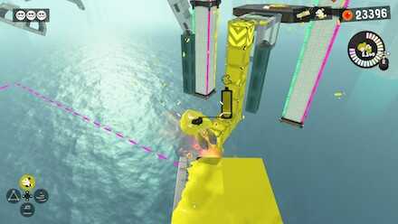 出現した足場に飛び降りゴールへ