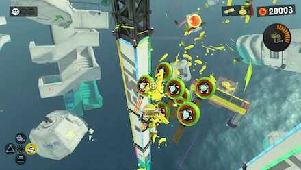 大きく落下をしながら全てのバルーンを壊す