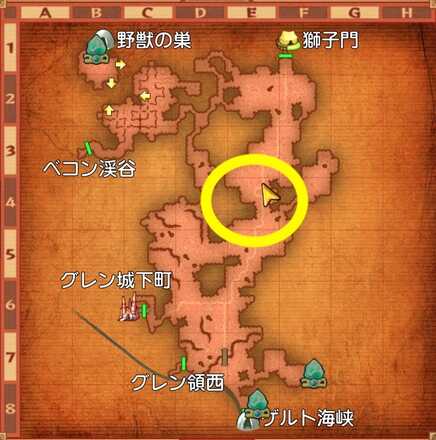 グレン領東のマップ