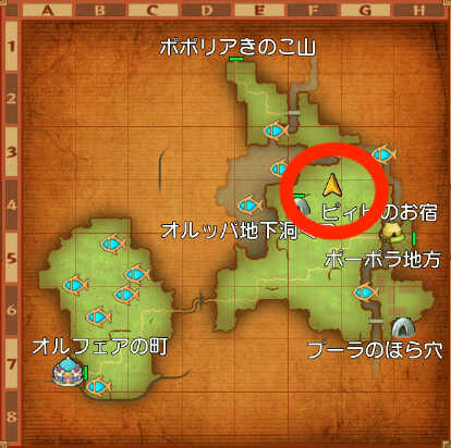 オルフェア地方東のマップ