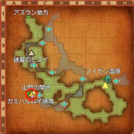 イナミノ街道ちいさなメダル入手マップ