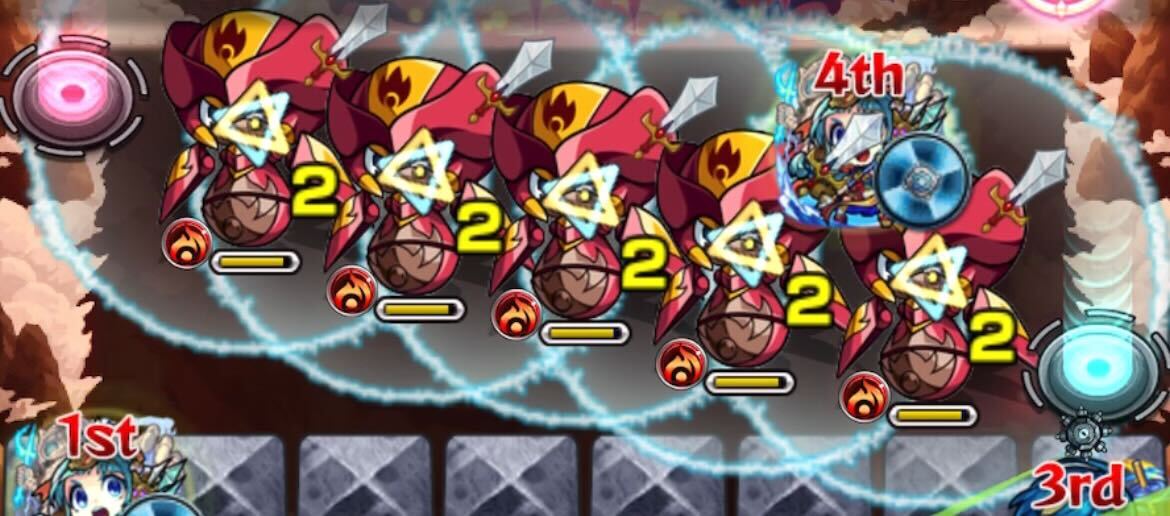 敵に触れるたび攻撃アップ