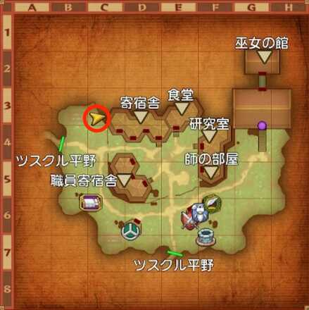 ツスクルの村ちいさなメダル入手マップ