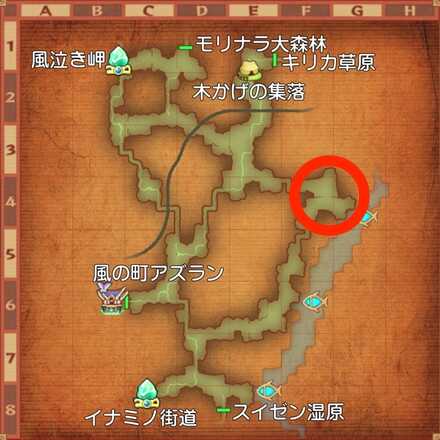 サンダーフロッグの場所マップ