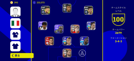 3-4-3のフォーメーション画像