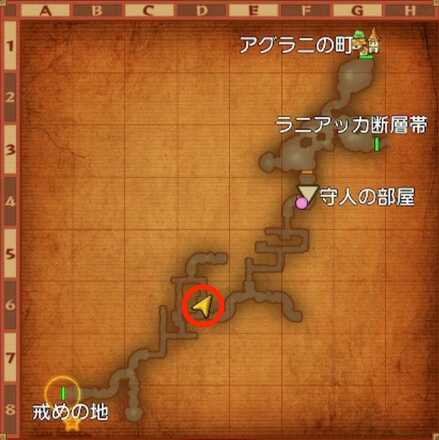 アクロニア鉱山ちいさなメダル入手マップ