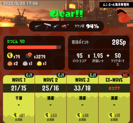 サーモンランの結果