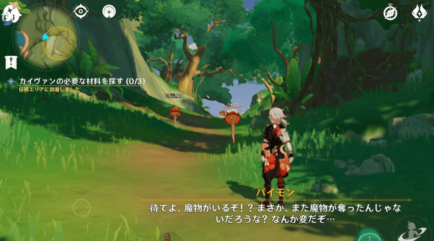 指定された場所に居るキノコンを倒し特別なミントを入手する