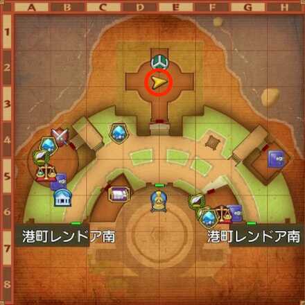 港町レンドア北ちいさなメダル入手マップ