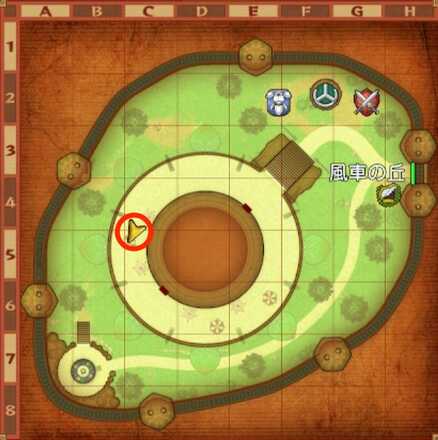 キラキラ大風車塔ちいさなメダル入手マップ