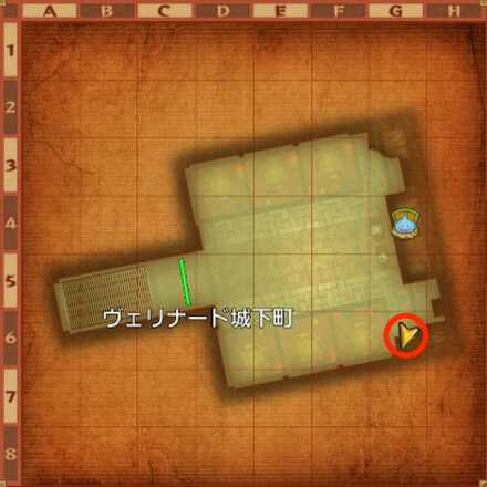 ヴェリナード城下町ちいさなメダル入手マップ