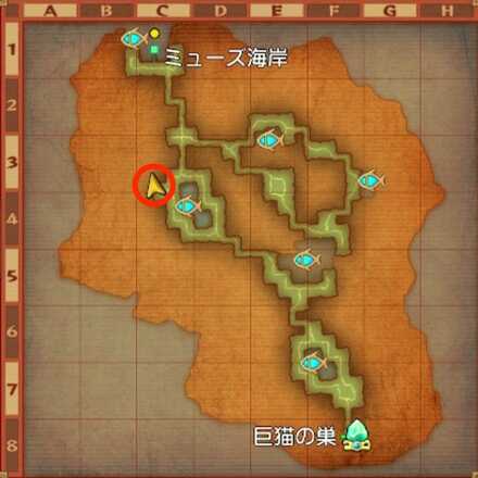 猫島ちいさなメダル入手マップ